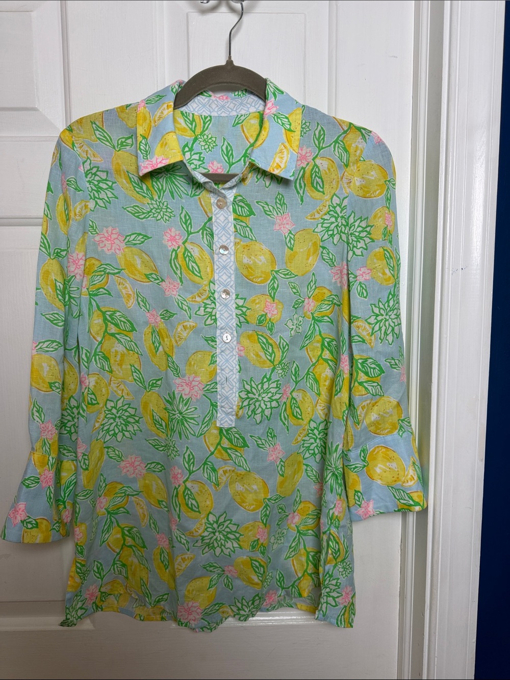 NWOT Women’s Lilly Pulitzer Riverlyn Pieced Print 100% Linen Tunic Size M - Picture 3 of 9